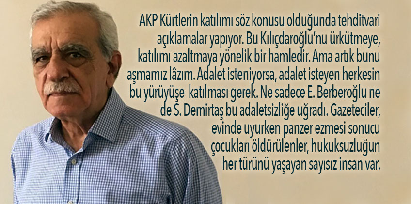 Ahmet Türk: Kılıçdaroğlu Kürtlerin katılımından endişe etmemeli
